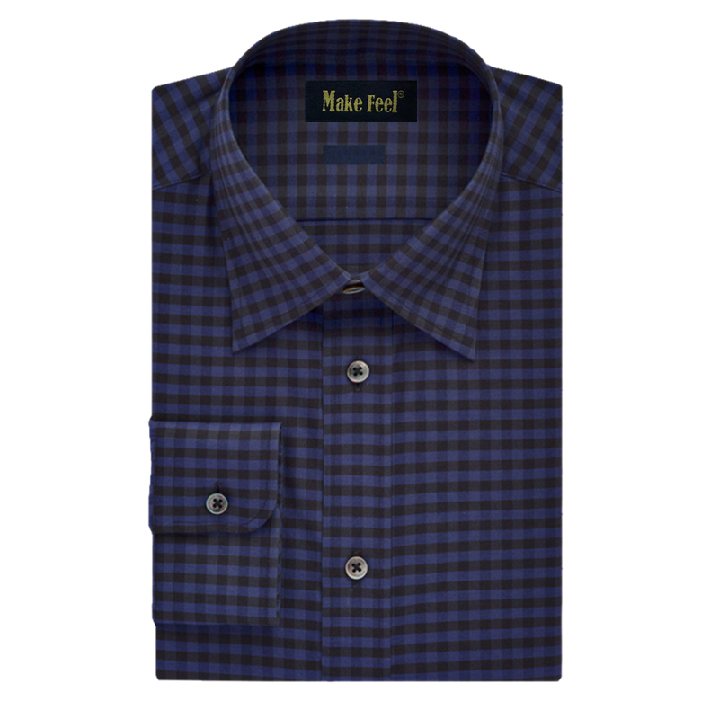 Blue and Black Small Check Shirt