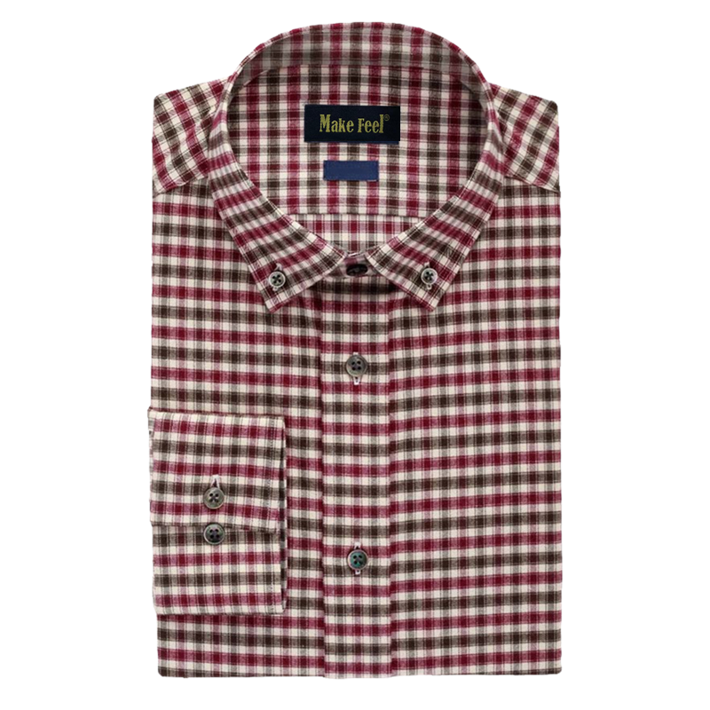 red-brown checked shirt